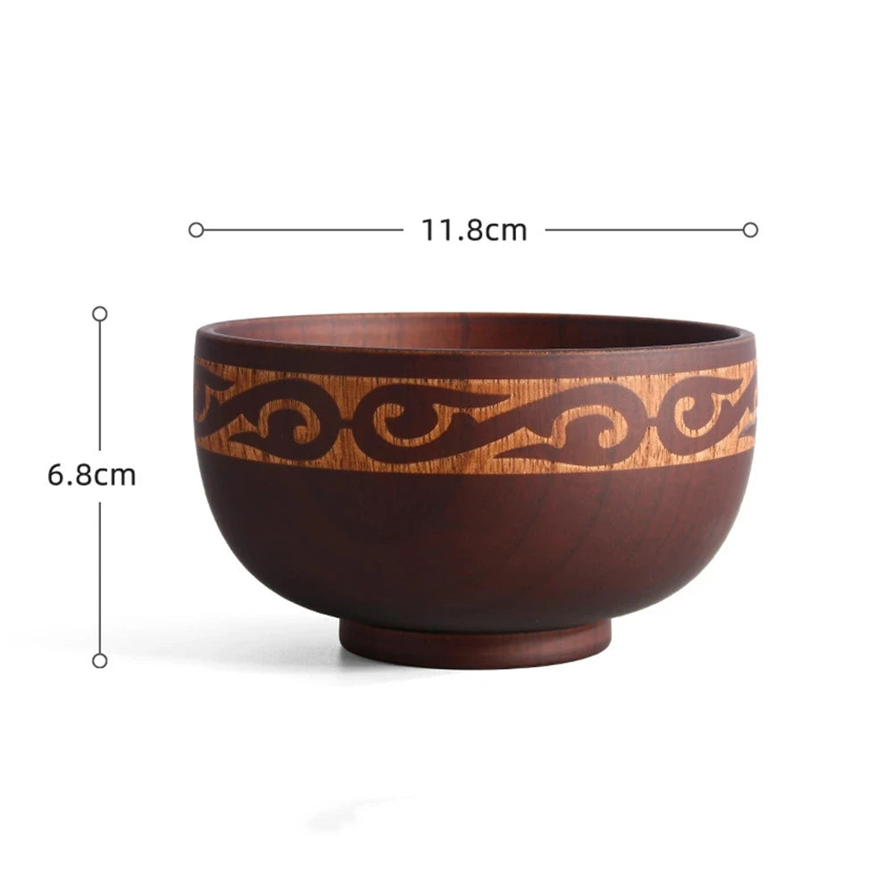 Wooden Bowl Japanese Style Wood Rice Soup Bowl Salad Bowl Food Container Large Small Bowl for Kids Tableware Wooden Utensils Chef's Market