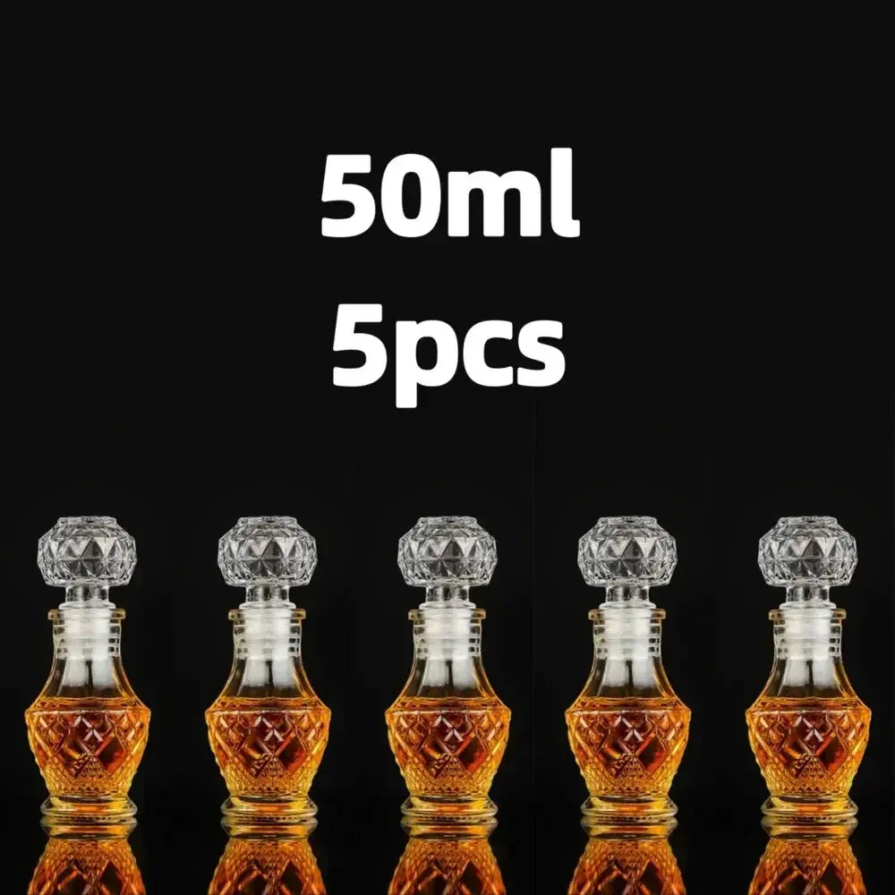5 10 15 Pcs Whiskey Liquor Bottle 50ml Cute Glass Dispenser Mini Alcohol Guest Gift Wedding Decanter Wine Pot Shot Jars Bar Set colegio culinario de morelia