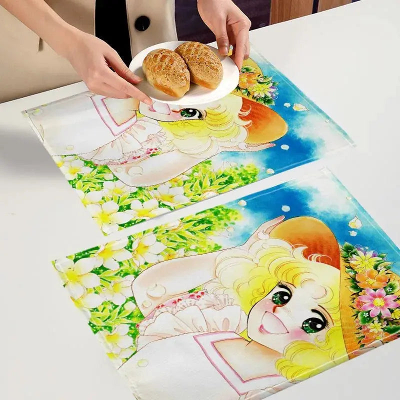 Candy Candy  Placemat Custom Cotton Linen Dining Table Mats Bohemian Coaster Pad Bowl Cup Mat Home Decor 7.17WJY colegio culinario de morelia