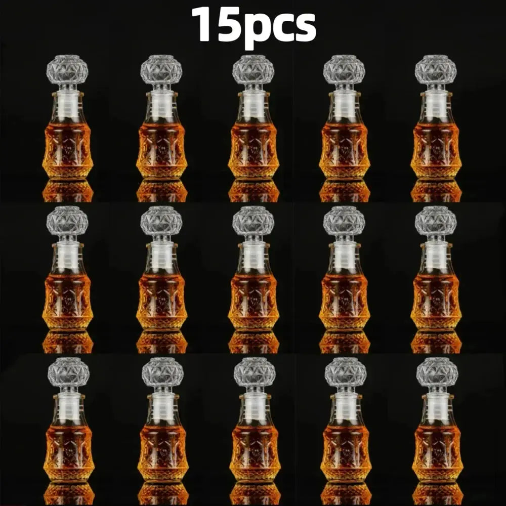 5 10 15 Pcs Whiskey Liquor Bottle 50ml Cute Glass Dispenser Mini Alcohol Guest Gift Wedding Decanter Wine Pot Shot Jars Bar Set colegio culinario de morelia