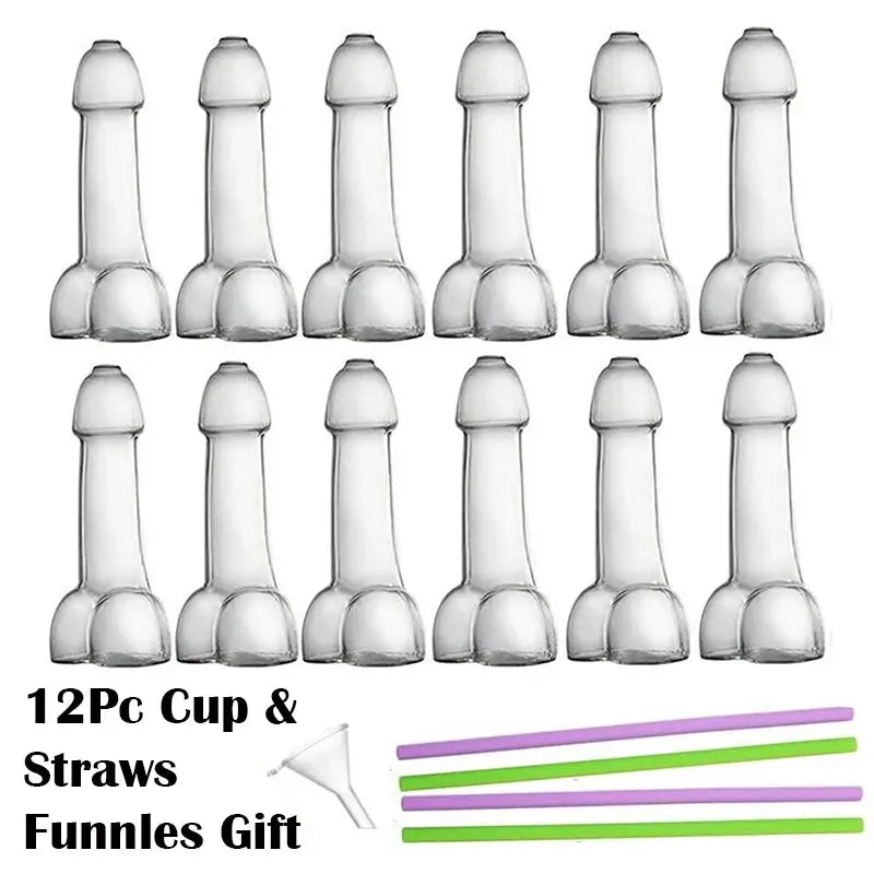 12Pcs Shot Penis Glass Cups Cocktail Genital Dicky Hen Party Night Bar Mugs Clear Wine Of Glasses Small Mouth Willy For Drinks colegio culinario de morelia