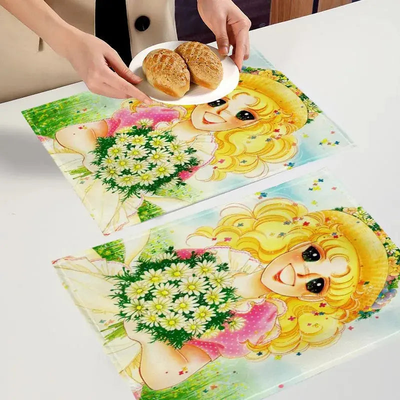 Candy Candy  Placemat Custom Cotton Linen Dining Table Mats Bohemian Coaster Pad Bowl Cup Mat Home Decor 7.17WJY colegio culinario de morelia