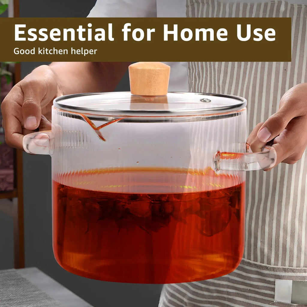 Glass Saucepan Clear Cooking Pot with Lid 16CM Heat Resistant Glass Soup Pot Dual Handles Glass Stovetop Kitchen Cooking Tools colegio culinario de morelia