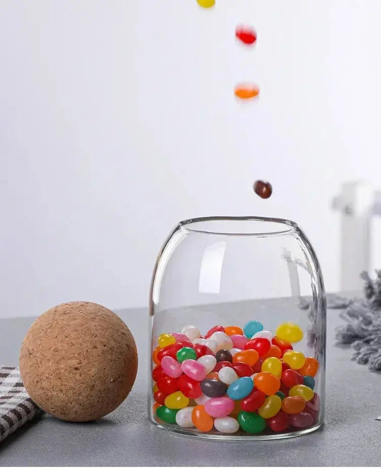 Glass Sealed Jar Kitchen Miscellaneous Grain Storage Jar Coffee Bean Transparent Glass Product Storage Jar colegio culinario de morelia