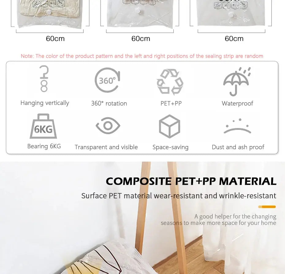 Hanging Vacuum Storage Bags Space Saver Bags Vacuum Seal Storage Bag for Suits Dress Coats Jackets Closet Organizer and Storage colegio culinario de morelia