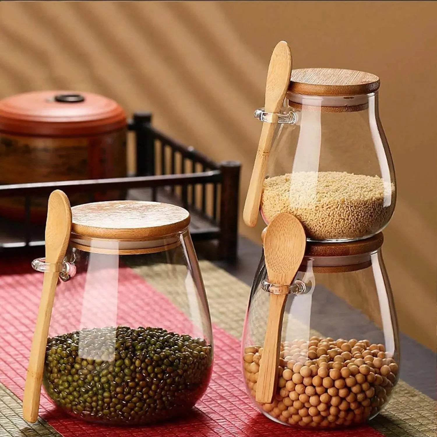 Hermetic Containers for Food Storage Pots Glass Jar with Lid Sealed Container Sugar Tea Cans Airtight Coffee Jars Kitchen Supply colegio culinario de morelia