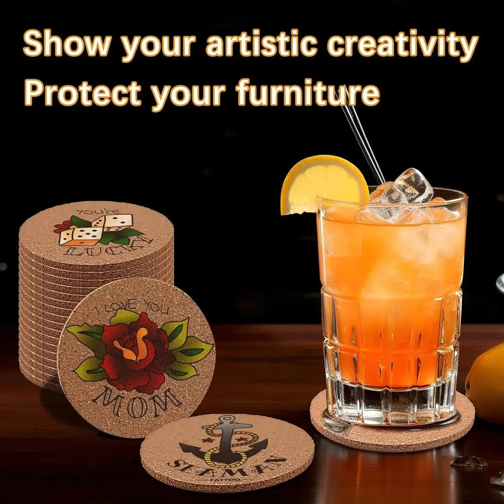 50/1PCS Non-Slip Cork Coaster Natural Round Wooden Cup Mat Heat Insulation Pads Tea Coffee Mug Drinks Holder Table Decoration colegio culinario de morelia