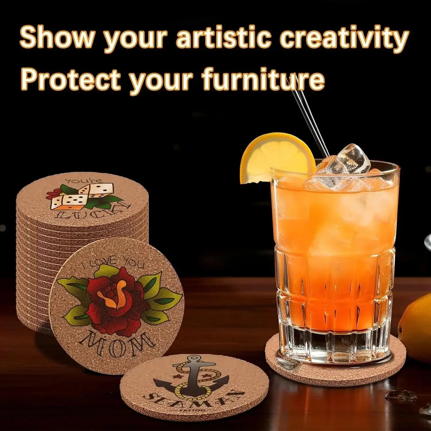 50/1PCS Non-Slip Cork Coaster Natural Round Wooden Cup Mat Heat Insulation Pads Tea Coffee Mug Drinks Holder Table Decoration colegio culinario de morelia