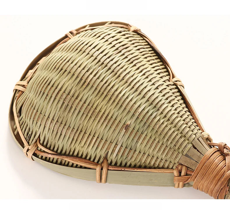 Bamboo weaving colander kitchen bamboo dustpan draining bamboo basket rice sieve scoop fruit basket kitchen storage organizer Chef's Market