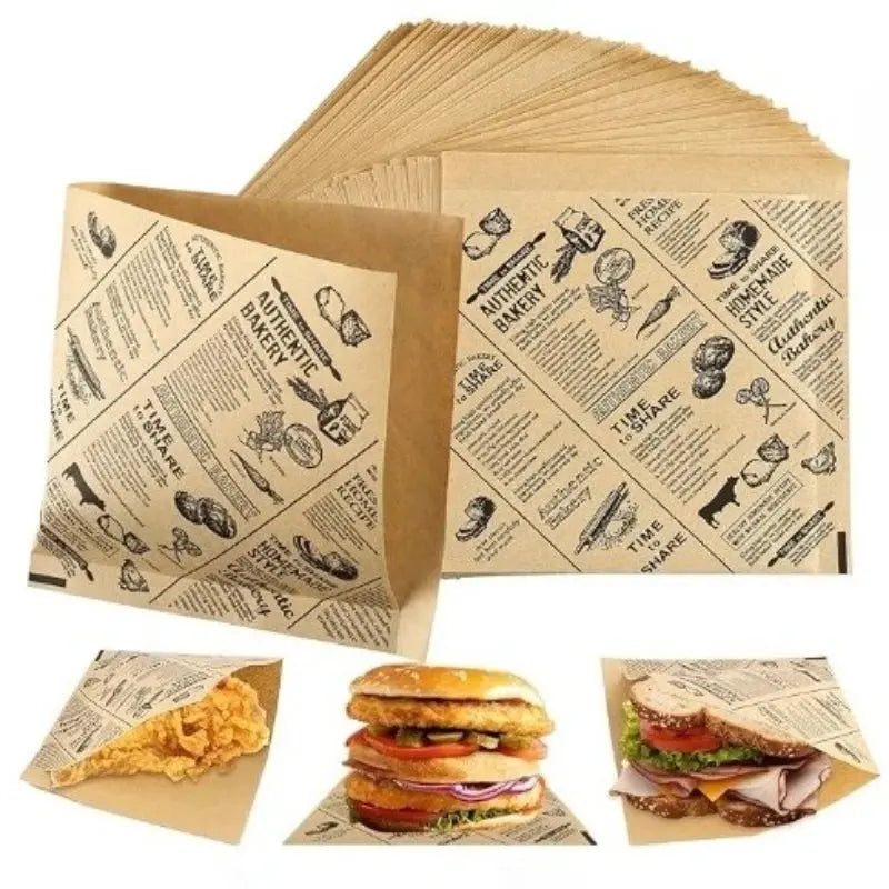 50pcs Sandwich Wrappers, Greaseproof Non-Stick Parchment Paper, Cute Pattern Food Wrapper, Baking Tools, Kitchen Gadgets colegio culinario de morelia