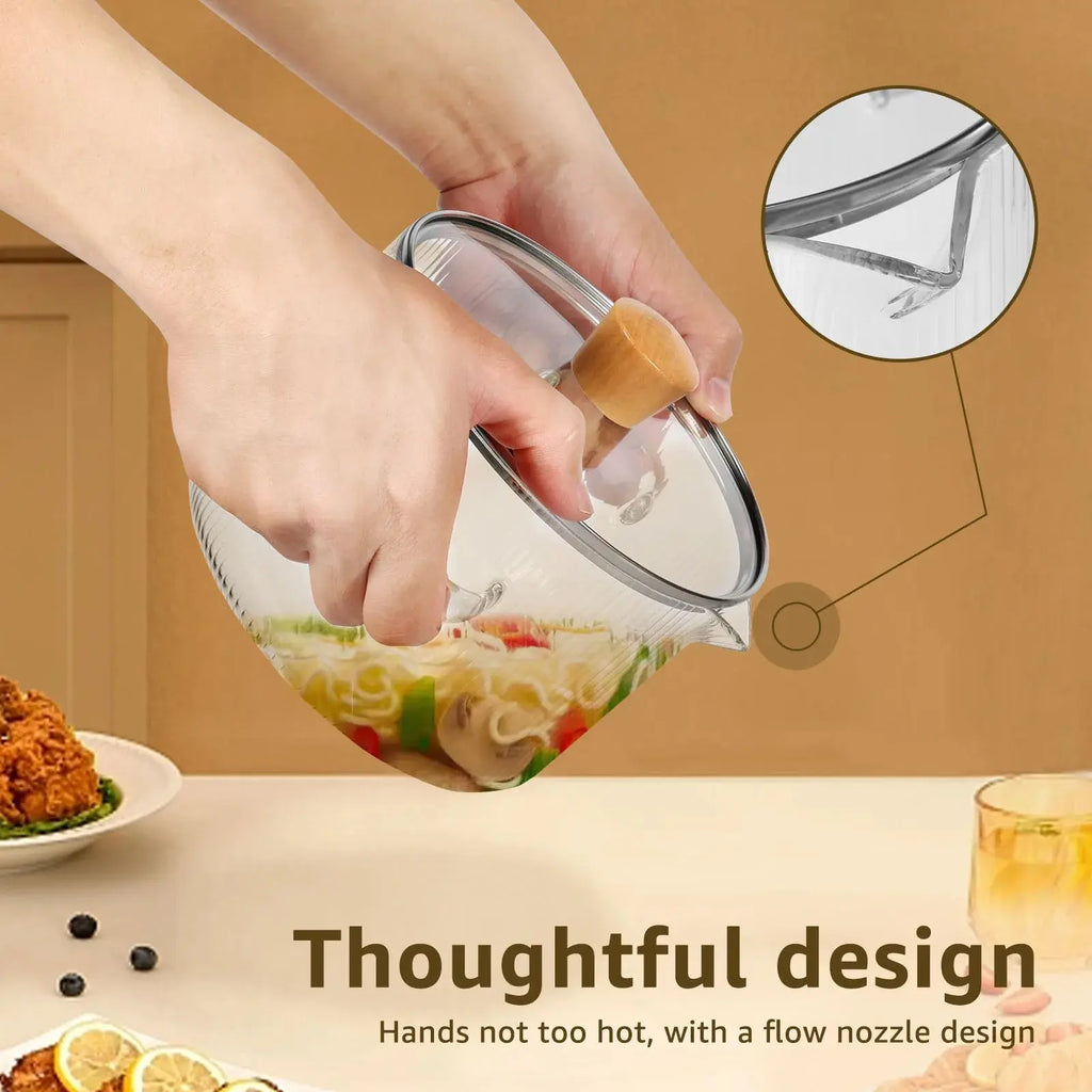 Glass Saucepan Clear Cooking Pot with Lid 16CM Heat Resistant Glass Soup Pot Dual Handles Glass Stovetop Kitchen Cooking Tools colegio culinario de morelia