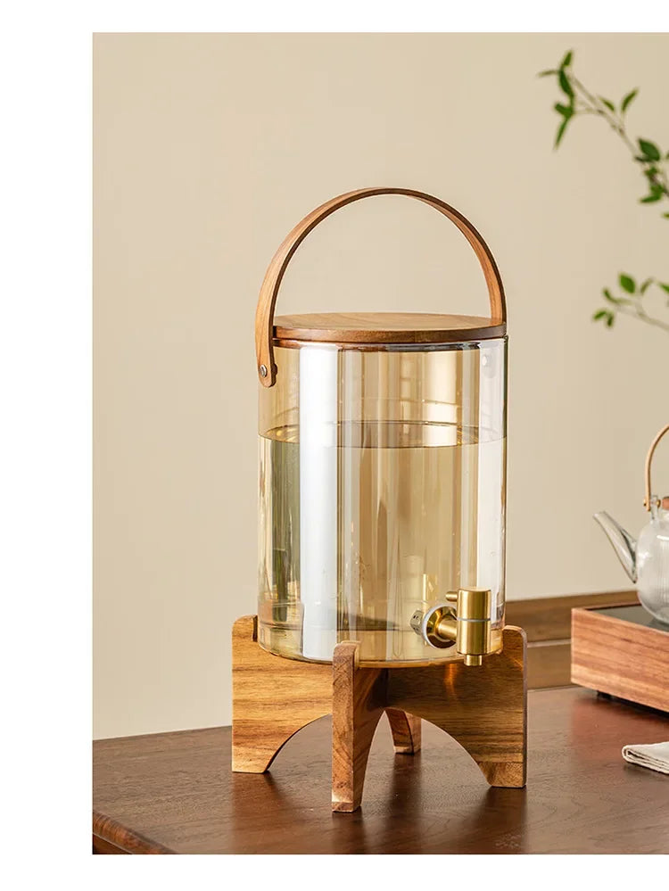 Glass Cold Kettle High-Temperature Resistant Commercial Juice Tank for Home Use Summer Beverage Storage for Kitchen & Bar Chef's Market