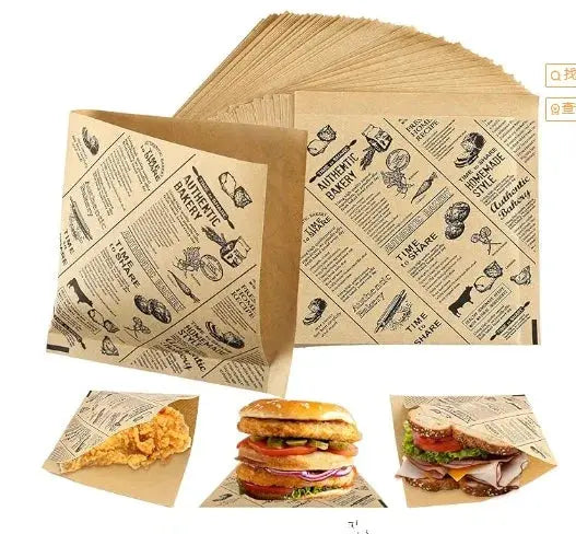 50pcs Sandwich Wrappers, Greaseproof Non-Stick Parchment Paper, Cute Pattern Food Wrapper, Baking Tools, Kitchen Gadgets colegio culinario de morelia