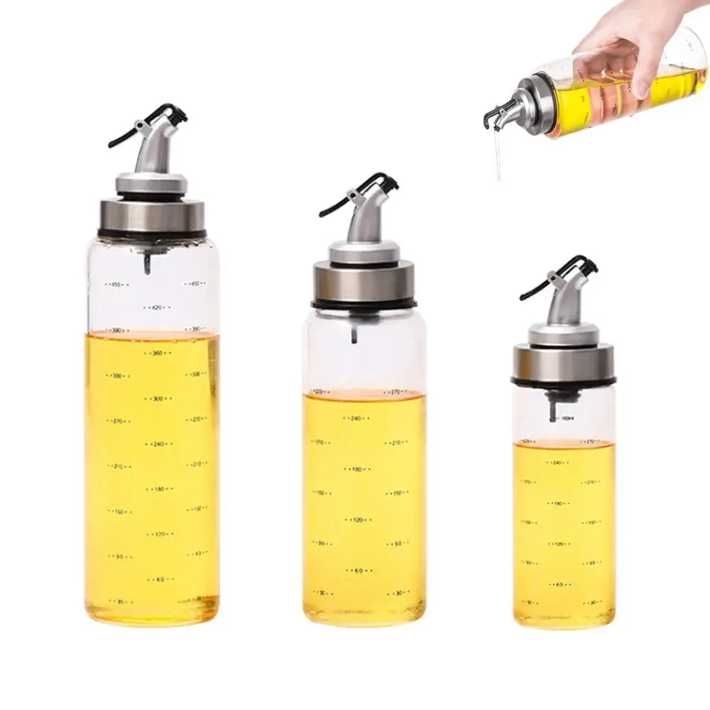 1PCS 180/300/500ml Oil Bottle High Borosilicate Glass Dispenser With Scale Quantitative Sauce Vinegar Cooking Kitchen Supplies colegio culinario de morelia