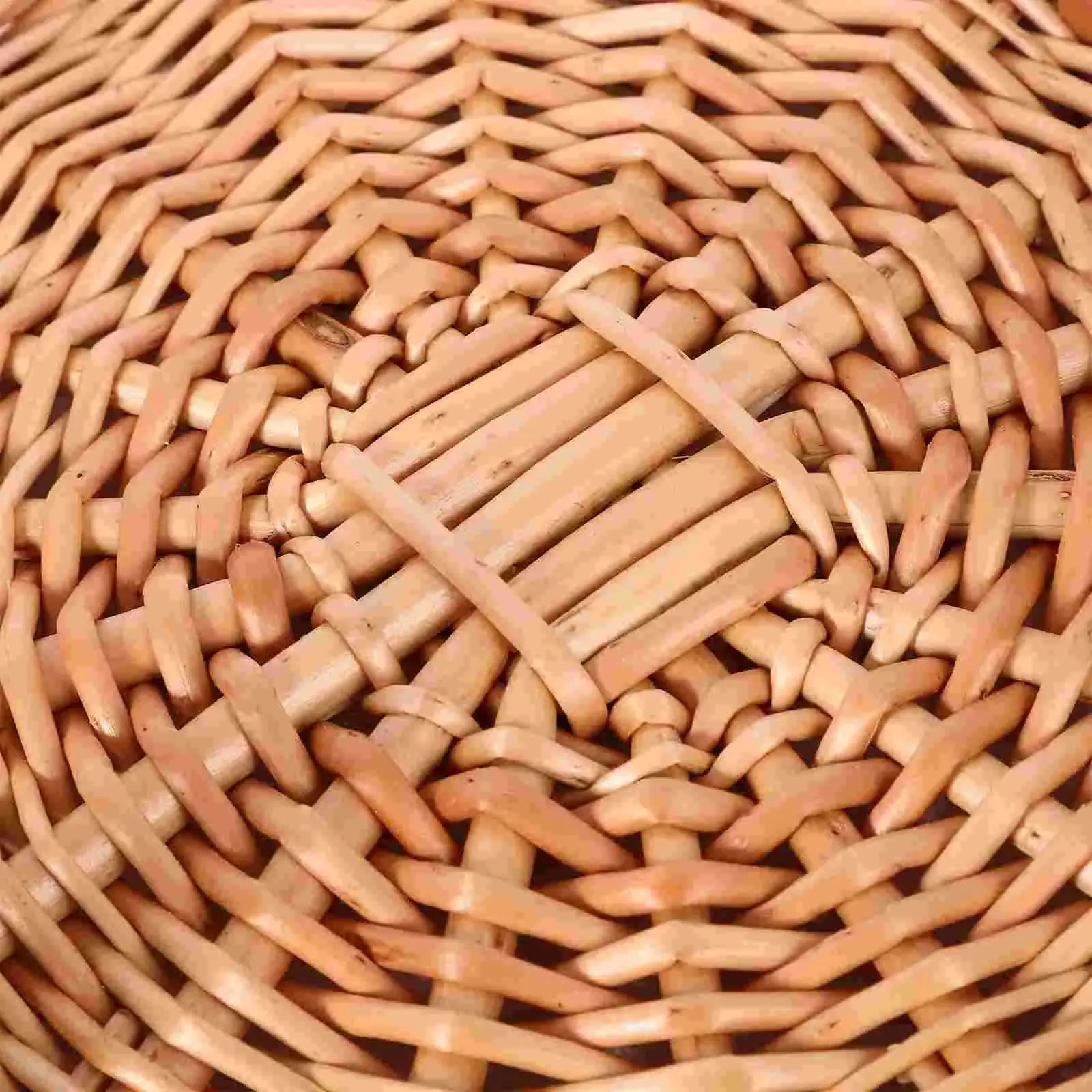 Foldable Picnic Basket Wicker Tray Decor Daily Supplies Multi-function Storage Shopping Bins with Lids colegio culinario de morelia