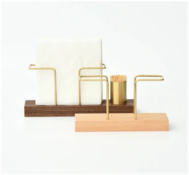 Desktop Organizer Tableware Supplies Wood Tissue Paper Holder Napkin Holder Brass Tissue Box StorageToothpick Box colegio culinario de morelia