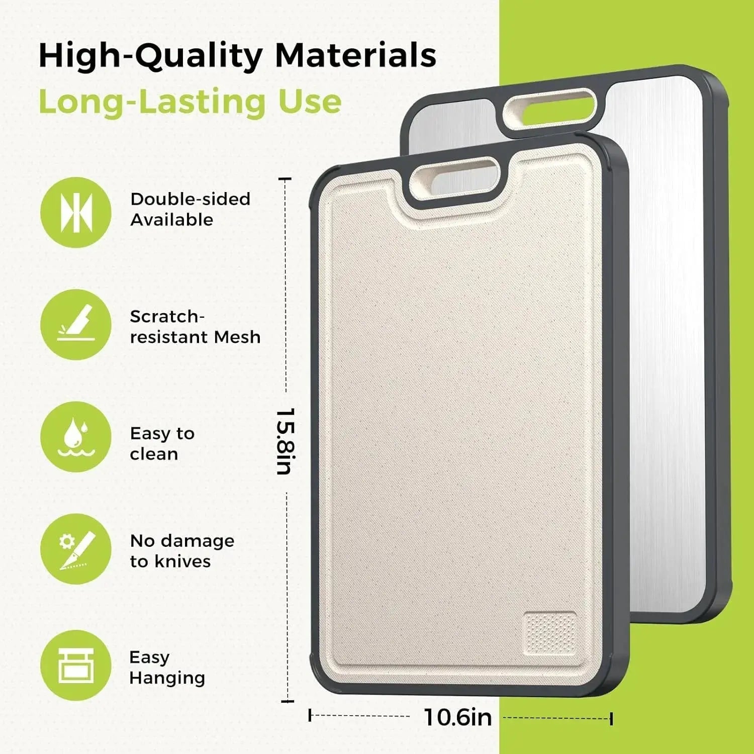 Kitchen Cutting Board Double Sided Titanium Cutting Boards for Double Sided Food Grade Pure Titanium Wheat Straw PP Easy to Clea colegio culinario de morelia