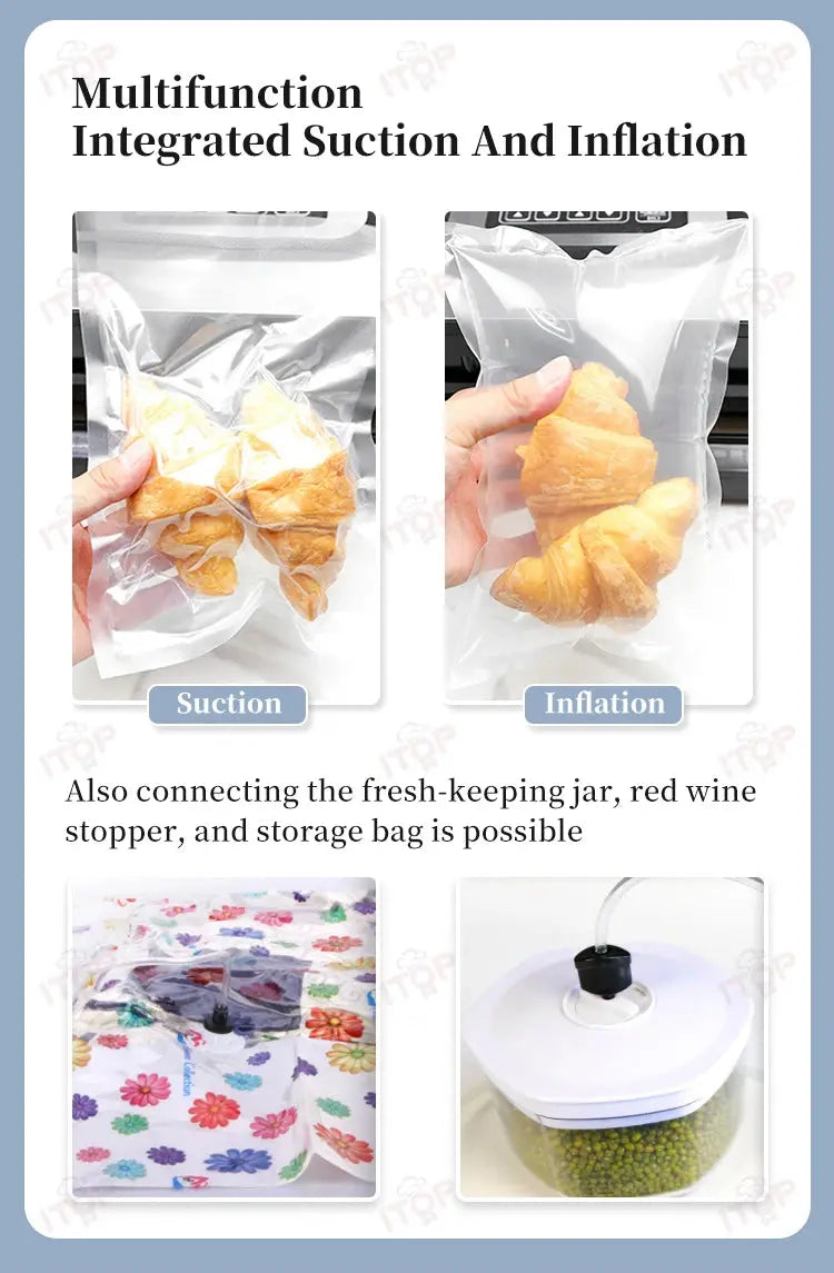 ITOP Vacuum Sealer -90Kpa 32cm Length Sealing Commercial Sealer Machine Dry Wet Food Packaging Machine colegio culinario de morelia