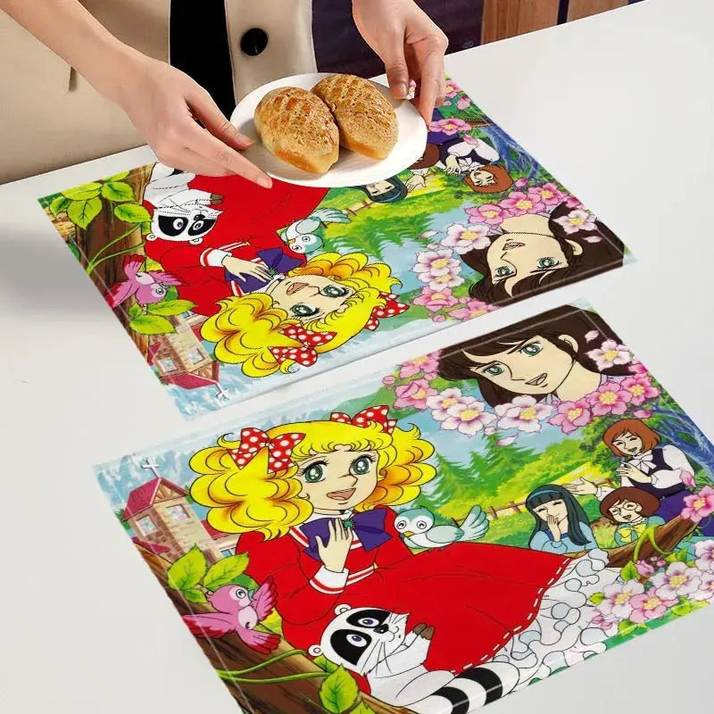 Candy Candy  Placemat Custom Cotton Linen Dining Table Mats Bohemian Coaster Pad Bowl Cup Mat Home Decor 7.17WJY colegio culinario de morelia