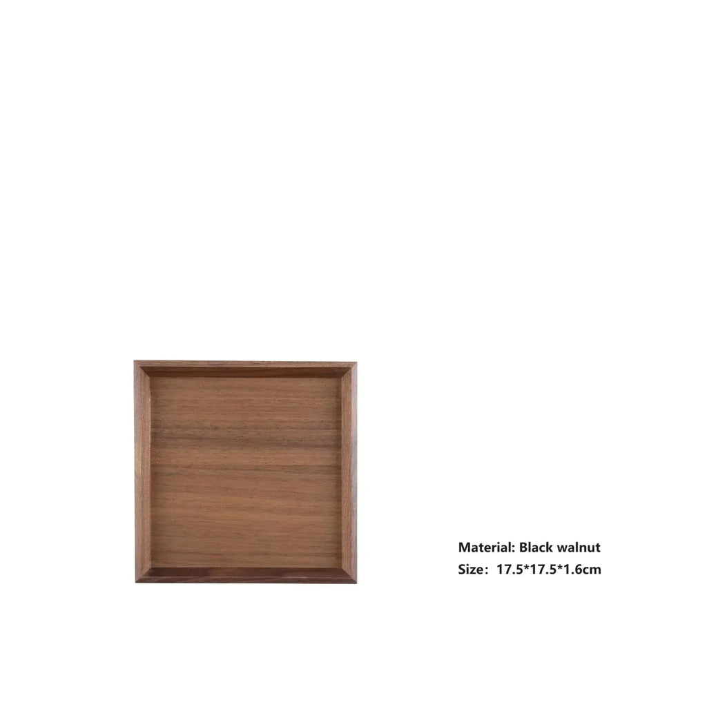 HeMu Natural Walnut Wooden Rectangular Tray Round Beech Handle Tray Kitchen Bread Fruit Shelving Restaurant Hotel Serving Tray colegio culinario de morelia