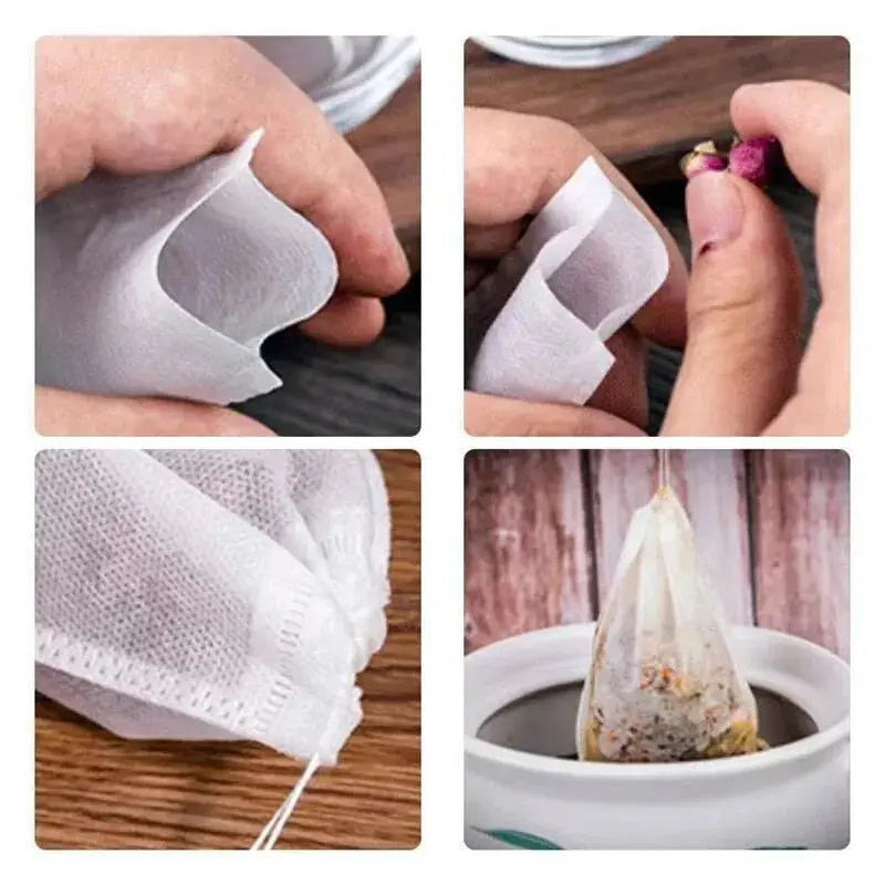 100pcs Disposable Tea Filter Bags; Drawstring Filter Tea Bags colegio culinario de morelia
