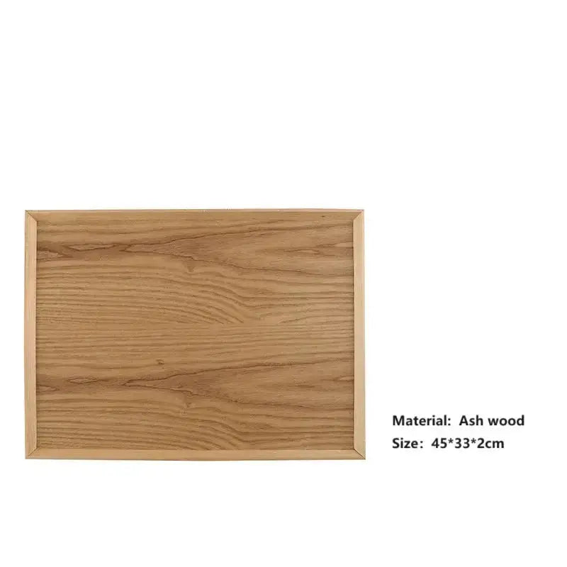 HeMu Natural Walnut Wooden Rectangular Tray Round Beech Handle Tray Kitchen Bread Fruit Shelving Restaurant Hotel Serving Tray colegio culinario de morelia