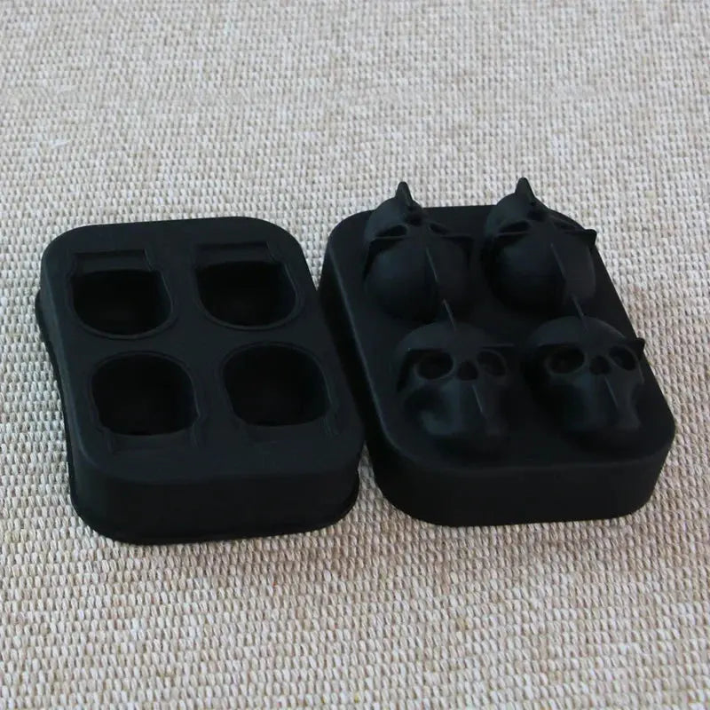 3D Skull Silicone Ice Mould Mold Ice Cube Home Ball Mold Whiskey Cocktail Wine Maker Cream Kitchen Tools Gadgets Dining Bar colegio culinario de morelia