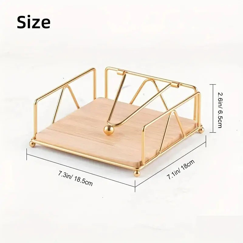 Gold Modern Napkin Holder for Table with Weighted Arm, Square Metal Flat Napkin Holder Farmhouse Napkin Box Rustic Napkin Tray colegio culinario de morelia