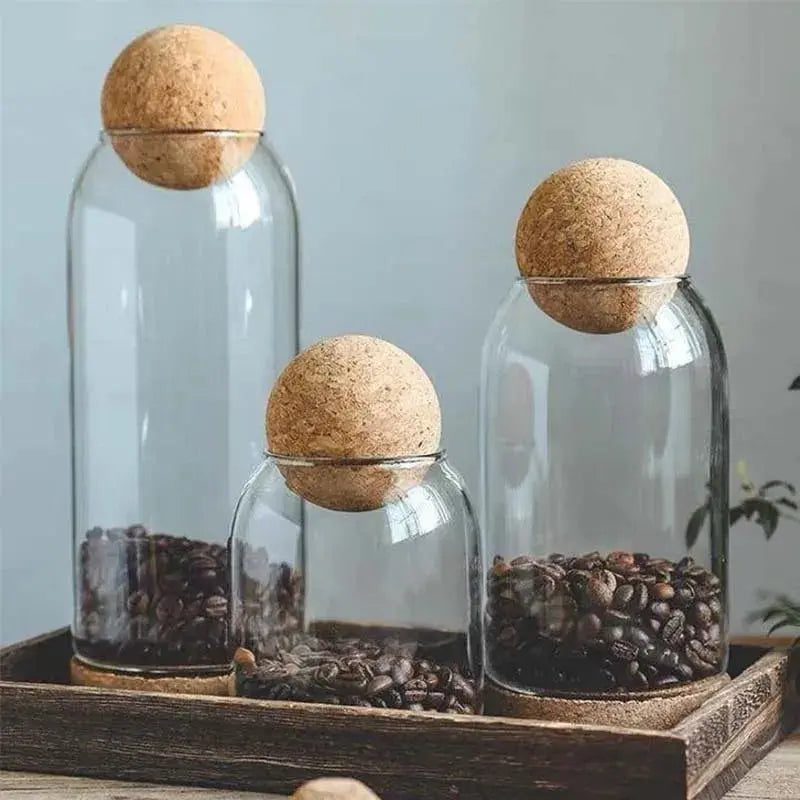 Glass Sealed Jar Kitchen Miscellaneous Grain Storage Jar Coffee Bean Transparent Glass Product Storage Jar colegio culinario de morelia