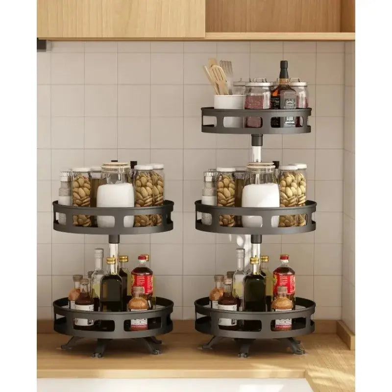 360° rotating spice rack organizer, non-slip carbon steel storage tray, suitable for seasoning and spice storage. colegio culinario de morelia
