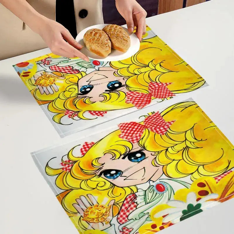 Candy Candy  Placemat Custom Cotton Linen Dining Table Mats Bohemian Coaster Pad Bowl Cup Mat Home Decor 7.17WJY colegio culinario de morelia