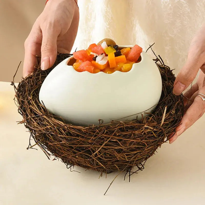 Creative Bird's Nest Decoration Dessert Bowl, Eggshell Bowl, Ceramic Tableware, Baking Pudding Bowl, Egg Steamer, Kitchenware colegio culinario de morelia