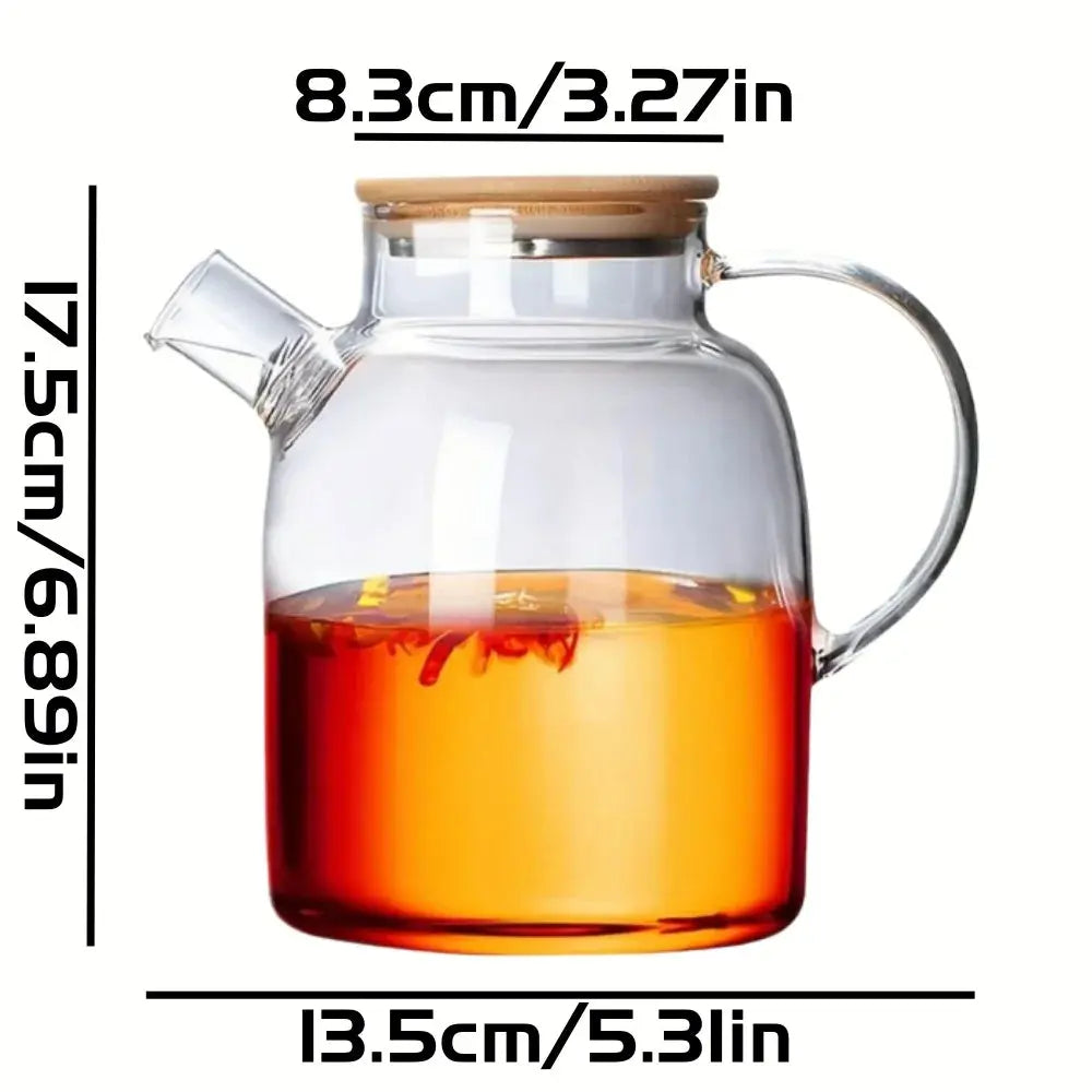 1L/1.8L Large Capacity Glass Teapot High Temperature Resistant Kettle for Steamed Juice Fruit & Iced Tea Home Kitchen Access colegio culinario de morelia