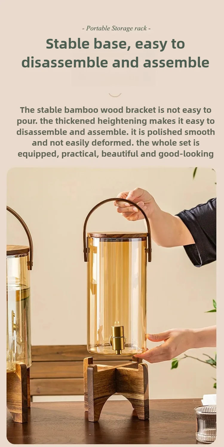 Glass Cold Kettle High-Temperature Resistant Commercial Juice Tank for Home Use Summer Beverage Storage for Kitchen & Bar Chef's Market