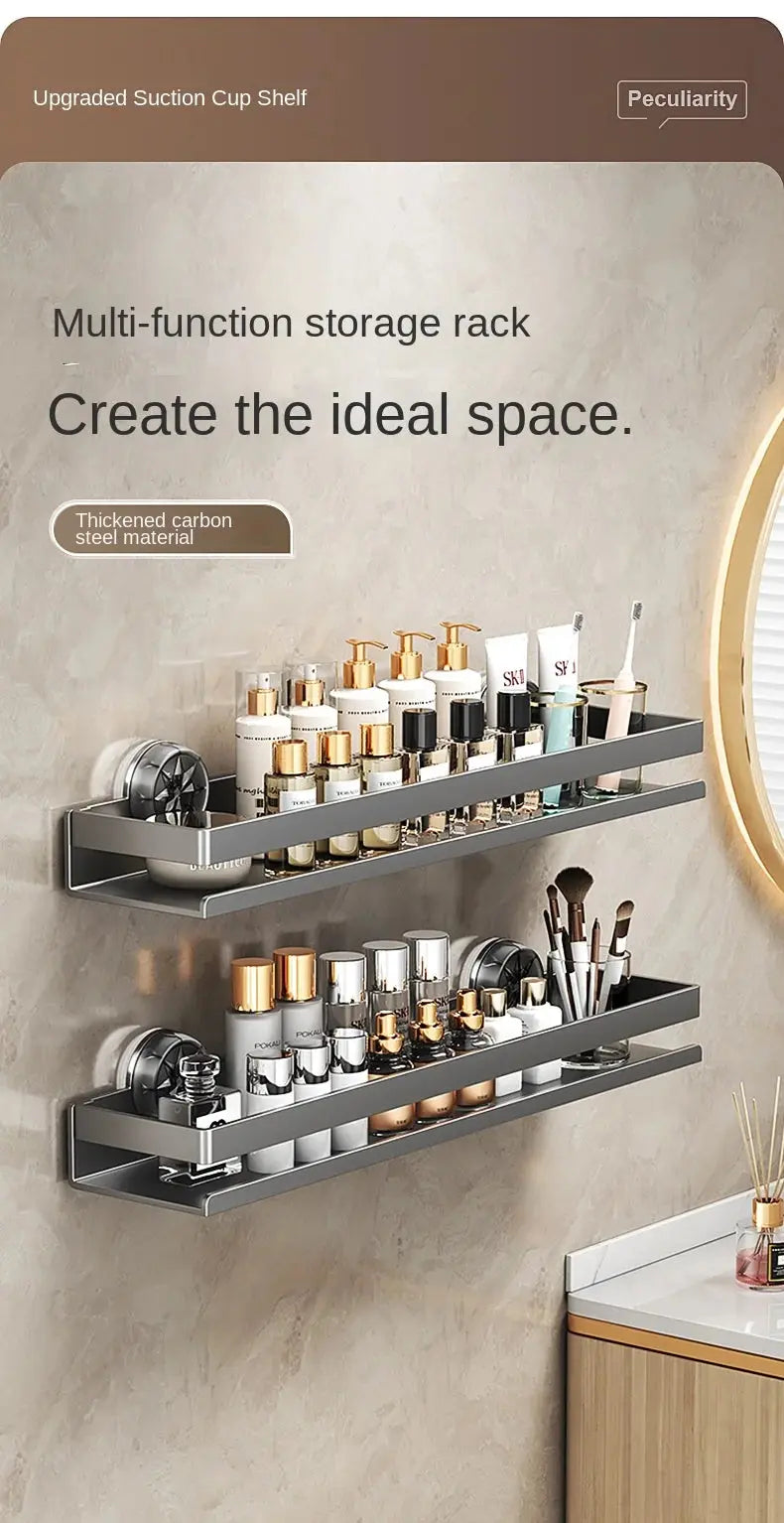 Kitchen suction cup storage rack, wall-mounted seasoning bottle box, multifunctional storage rack for spices, no drilling requir colegio culinario de morelia