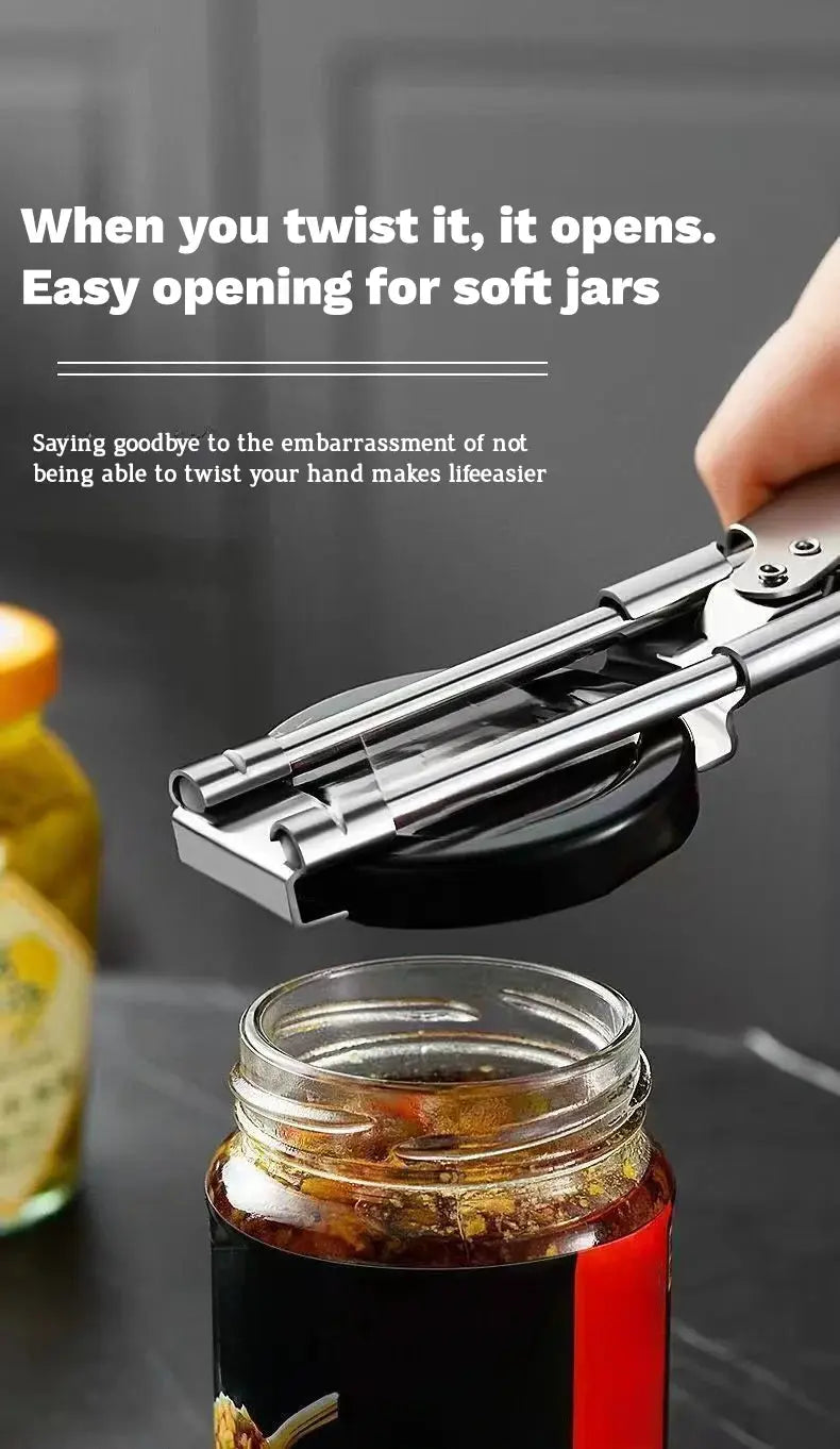 Can Opener Adjustable Stainless Steel Non-Slip Multifunction Manual Jar Bottle Bottle Lid Opener Gadget Home Gadgets Accessories colegio culinario de morelia