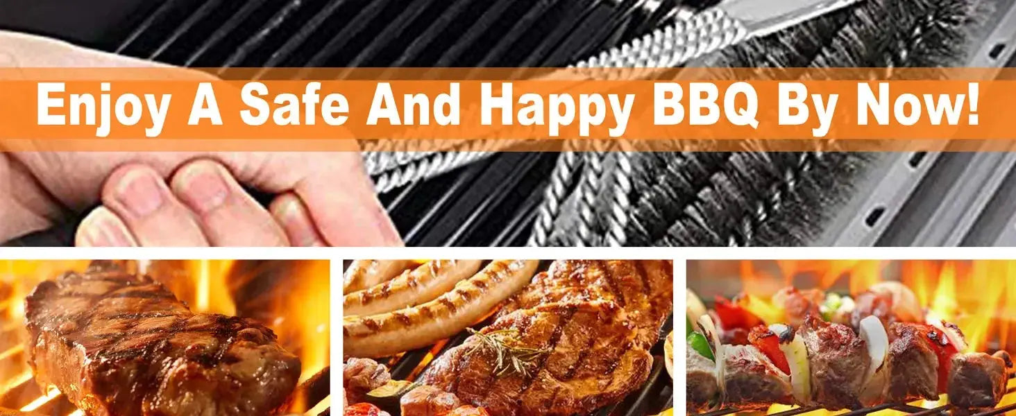 Barbecue cleaning brush, brush and scraper in one, Handle BBQ brush with Stainless Steel Bristles, Suitable for Outdoor Grill colegio culinario de morelia