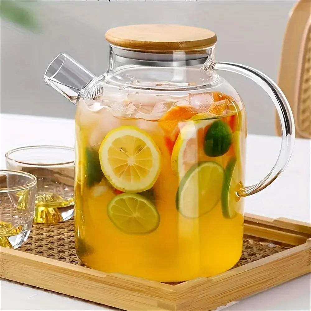 1L/1.8L Large Capacity Glass Teapot High Temperature Resistant Kettle for Steamed Juice Fruit & Iced Tea Home Kitchen Access colegio culinario de morelia