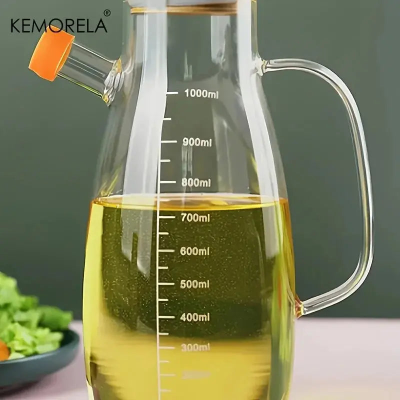 KEMORELA 1PC Glass Olive Oil Bottle BPF Oil Leak-Proof Bottle Kitchen Outdoor BBQ Picnic Condiment Container Kitchen Supplies colegio culinario de morelia