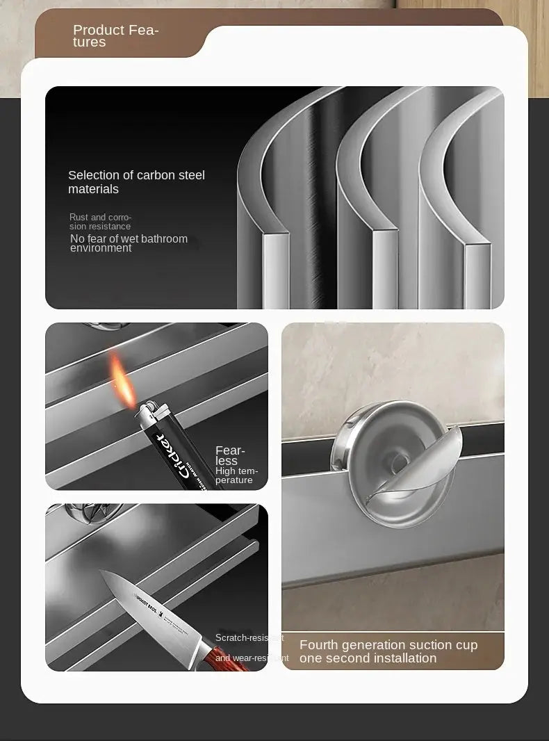 Kitchen suction cup storage rack, wall-mounted seasoning bottle box, multifunctional storage rack for spices, no drilling requir colegio culinario de morelia