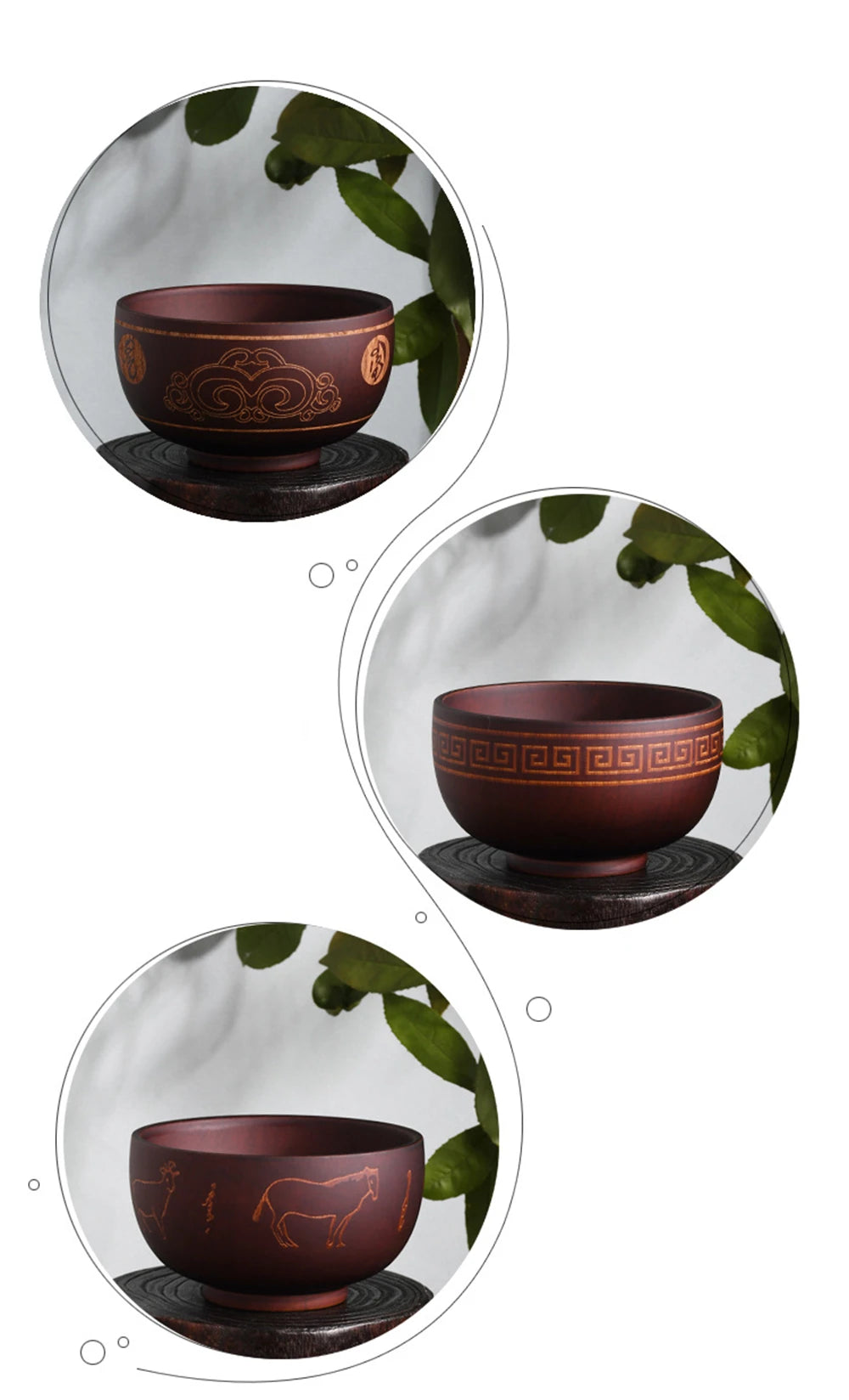 Wooden Bowl Japanese Style Wood Rice Soup Bowl Salad Bowl Food Container Large Small Bowl for Kids Tableware Wooden Utensils Chef's Market