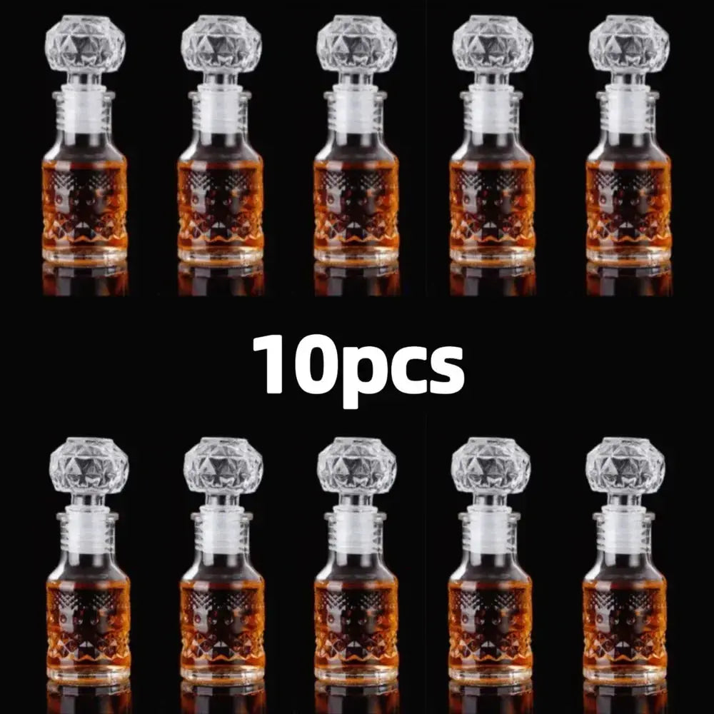 5 10 15 Pcs Whiskey Liquor Bottle 50ml Cute Glass Dispenser Mini Alcohol Guest Gift Wedding Decanter Wine Pot Shot Jars Bar Set colegio culinario de morelia