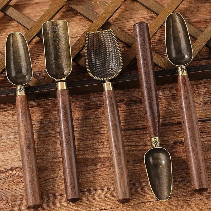 1pcs  Wooden Spoon Japanese Tea Spoon Ebony Teaspoon Wood Retro Creative Tea Shovel Tea KongFu Tea Ceremony Accessories Gift colegio culinario de morelia