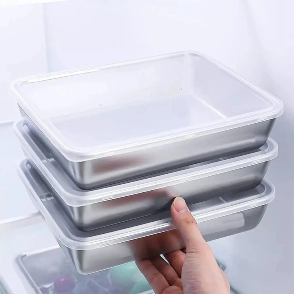 6pcs Stainless Steel Food Storage Container Large Capacity Suitable for Vegetables Fruits Fresh Meat and Various Foods colegio culinario de morelia