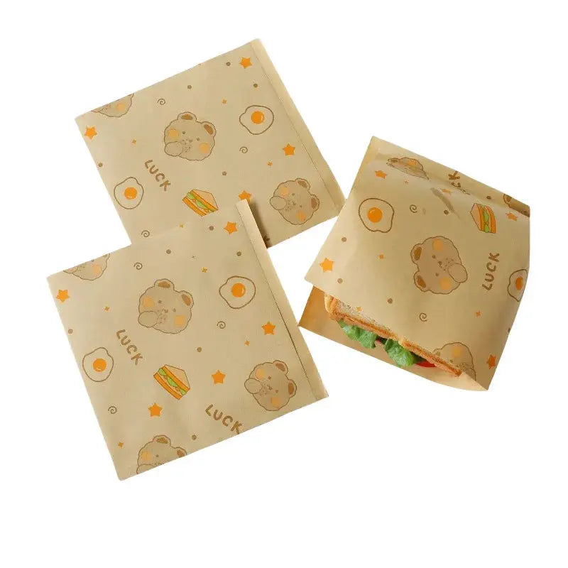 50pcs Sandwich Wrappers, Greaseproof Non-Stick Parchment Paper, Cute Pattern Food Wrapper, Baking Tools, Kitchen Gadgets colegio culinario de morelia