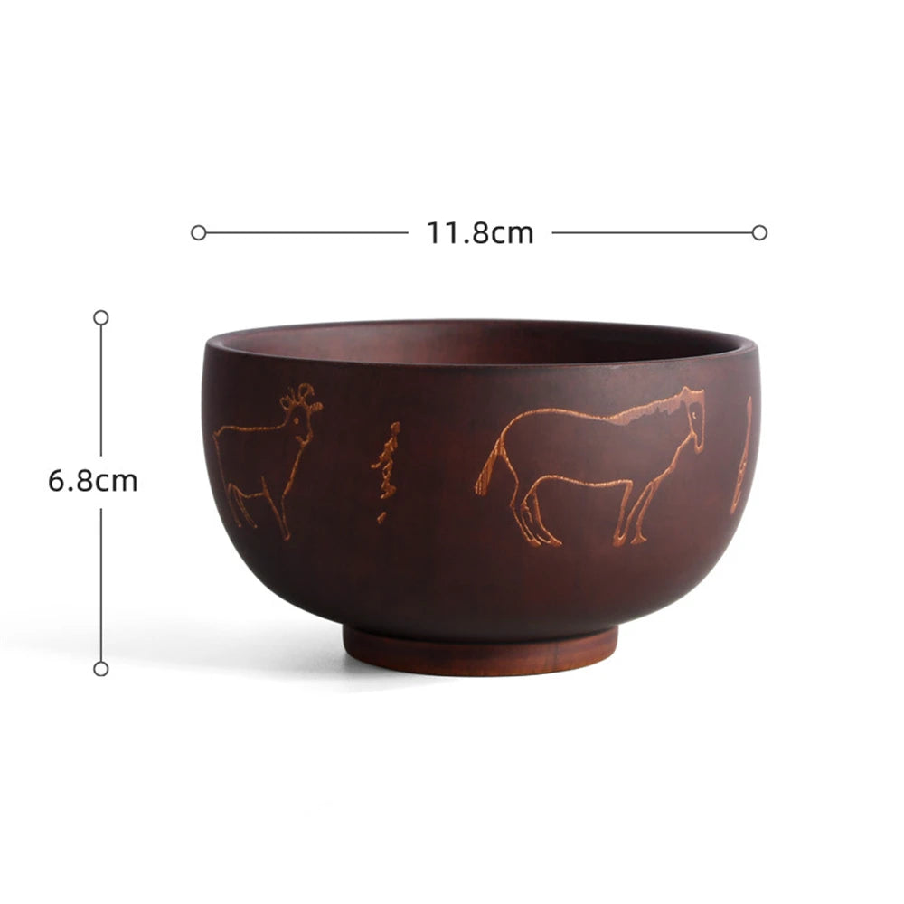 Wooden Bowl Japanese Style Wood Rice Soup Bowl Salad Bowl Food Container Large Small Bowl for Kids Tableware Wooden Utensils Chef's Market
