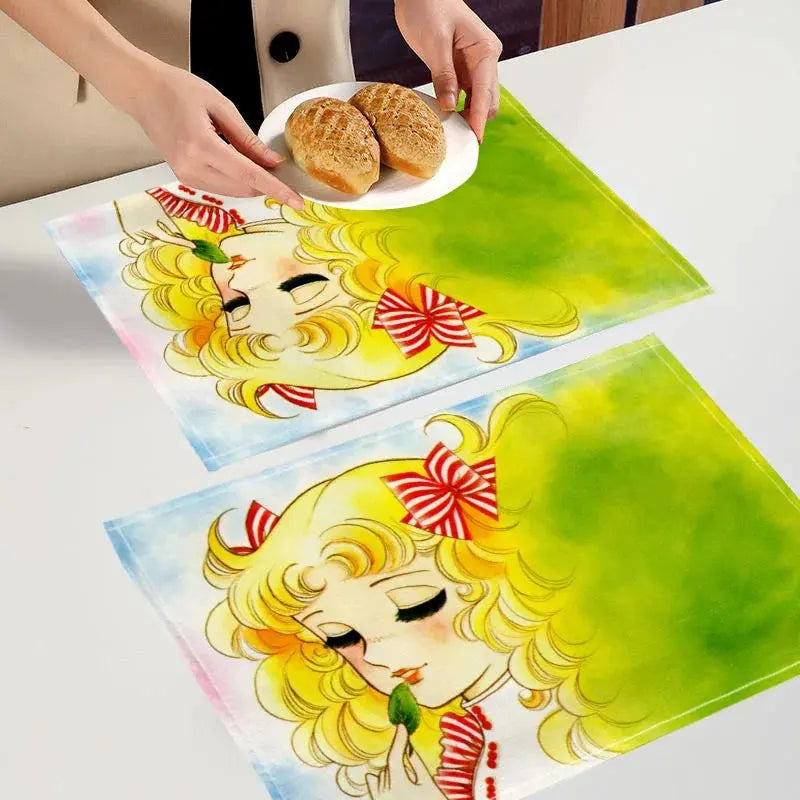 Candy Candy  Placemat Custom Cotton Linen Dining Table Mats Bohemian Coaster Pad Bowl Cup Mat Home Decor 7.17WJY colegio culinario de morelia