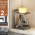 Kitchen Under Sink Pot Holder Multilayer Frying Pan Rice Cooker Seasoning Storage Rack Adjustable Stainless Steel Organizer colegio culinario de morelia