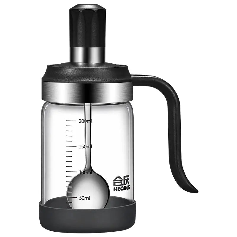 1pc Spice seasoning  bottle  kitchen supplies glass transparent sugar bottle with spoon seasoning bottle Salt and Pepper bottle colegio culinario de morelia