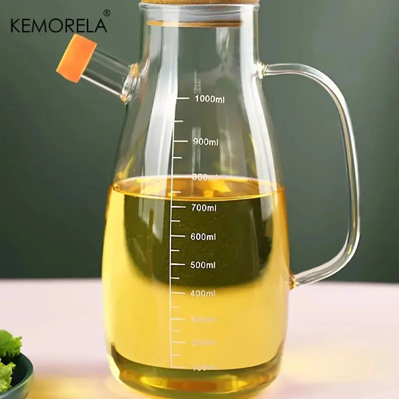 KEMORELA 1PC Glass Olive Oil Bottle BPF Oil Leak-Proof Bottle Kitchen Outdoor BBQ Picnic Condiment Container Kitchen Supplies colegio culinario de morelia